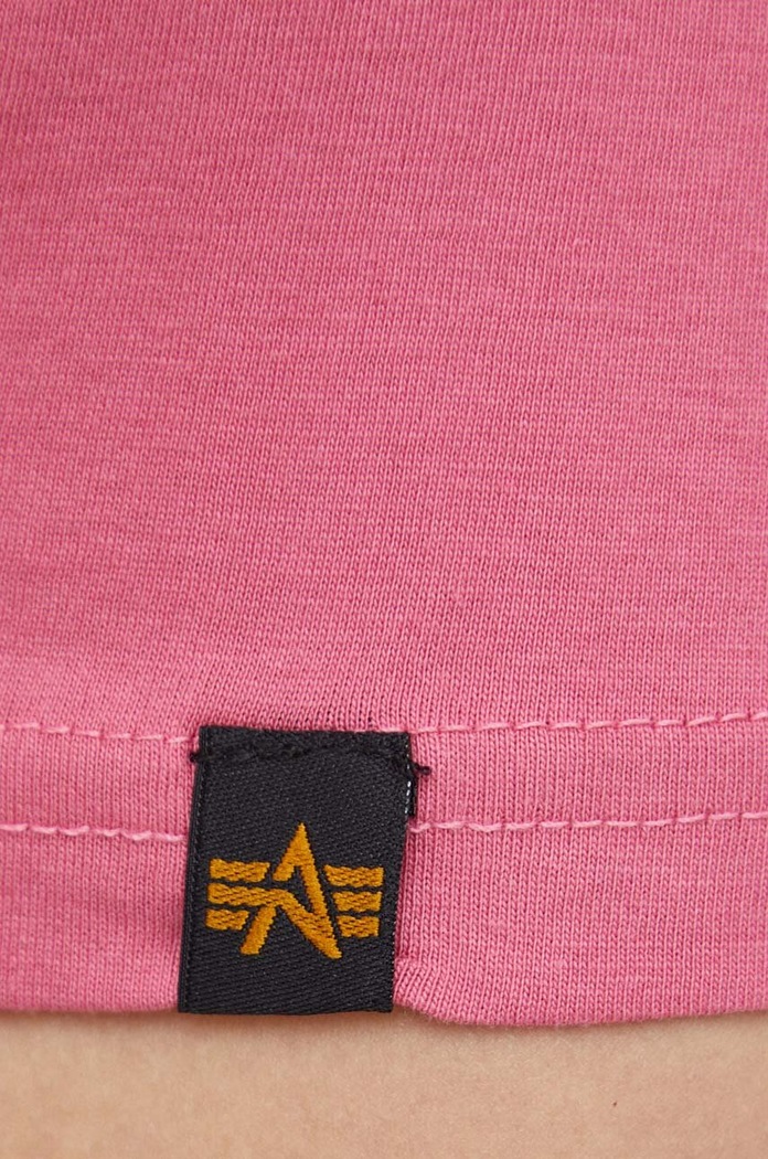 Βαμβακερό μπλουζάκι Alpha Industries 100501. ροζ