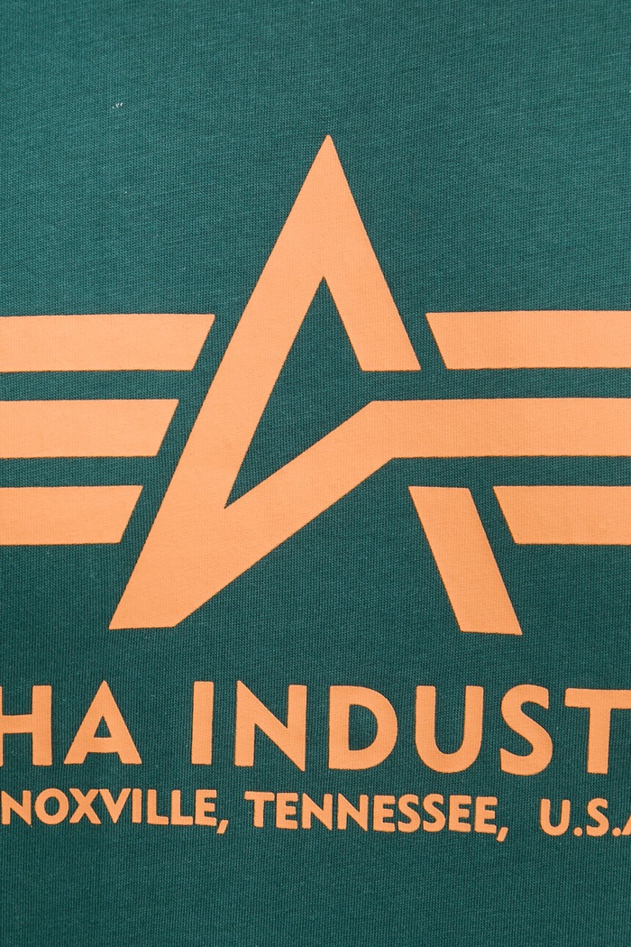 Βαμβακερό μπλουζάκι Alpha Industries 100501. πράσινο