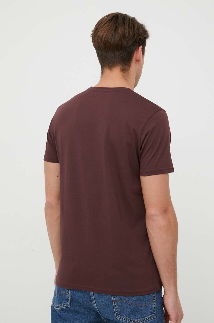 Oblečenie Bavlnené tričko Alpha Industries Basic T-Shirt 100501.21 burgundské