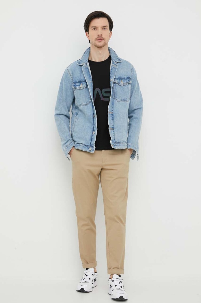 Bavlněné tričko Alpha Industries 178501RR.03 černá SS23