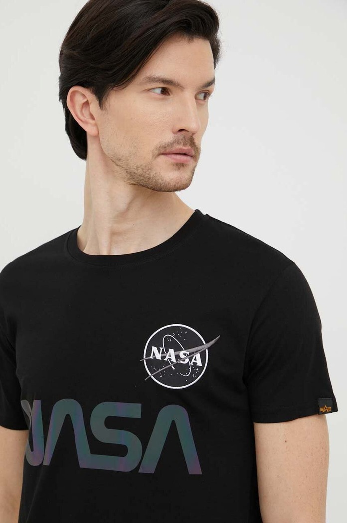 Bavlněné tričko Alpha Industries černá 178501RR.03