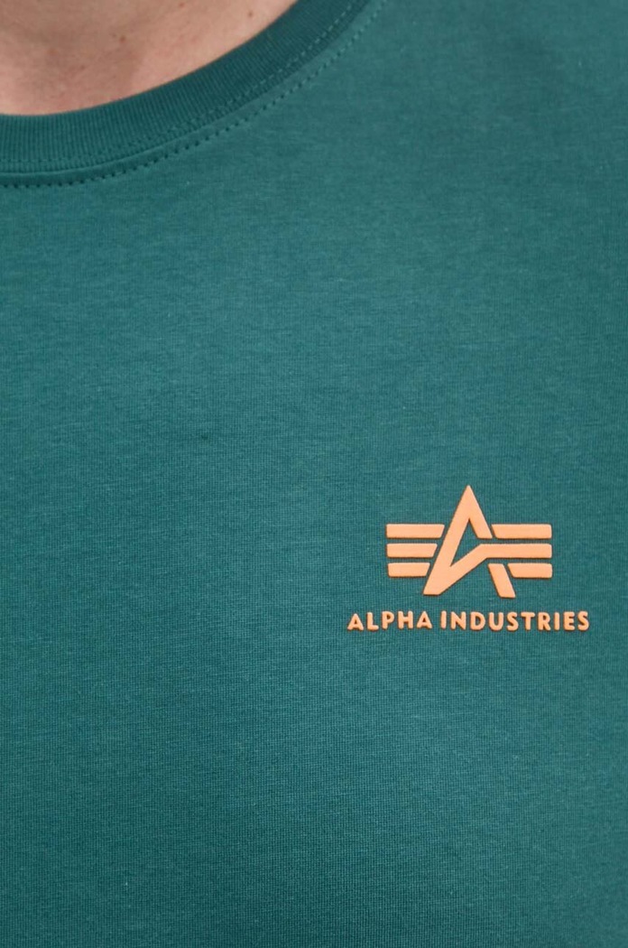 Bavlněné tričko Alpha Industries zelená 188505