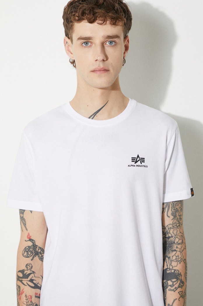 Бавовняна футболка Alpha Industries білий 188505.09