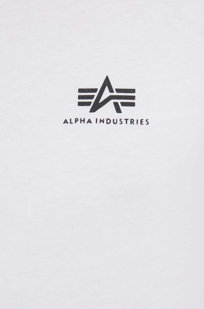 Alpha Industries pamut póló Basic T Small Logo 188505.09 fehér