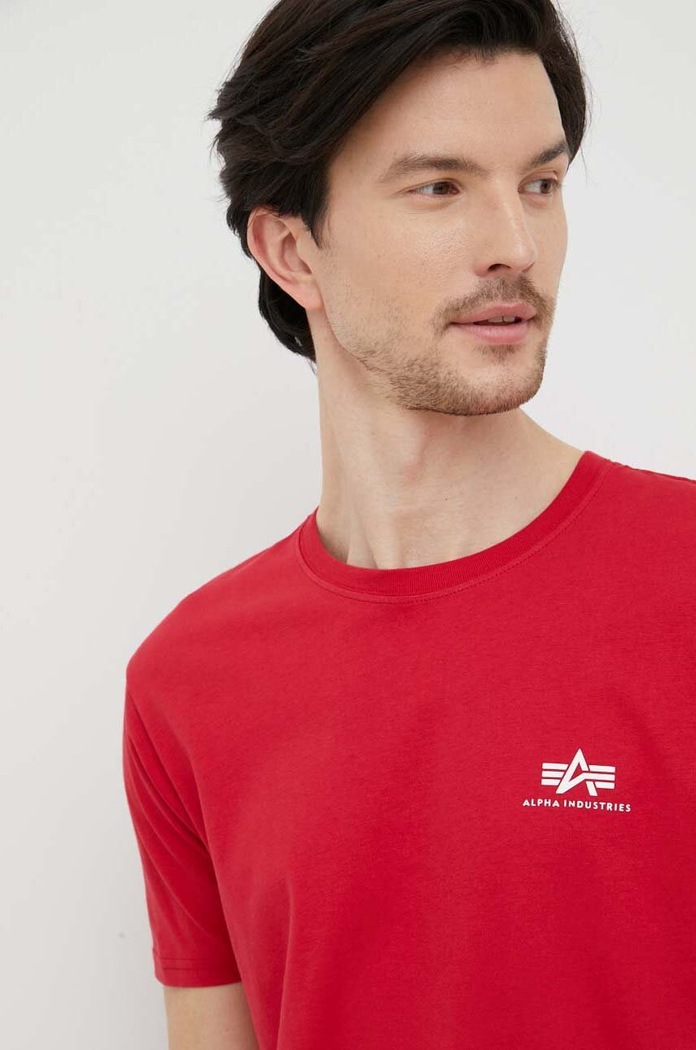 Bavlněné tričko Alpha Industries červená 188505.328