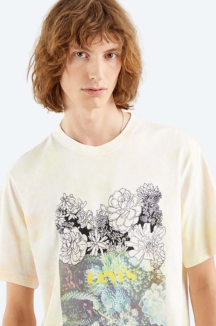 Oblečení Bavlněné tričko Levi's Relaxed Fit Tee Sketch 16143.0153 béžová