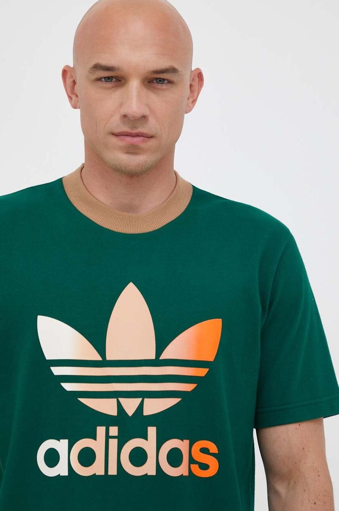 Bavlnené tričko adidas Originals relaxed zelená IP6969