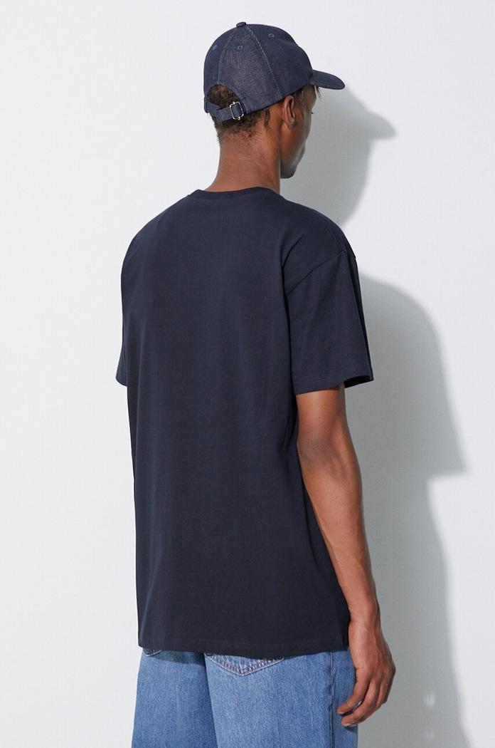 Ρούχα Βαμβακερό μπλουζάκι Carhartt WIP Chase I026391 σκούρο μπλε
