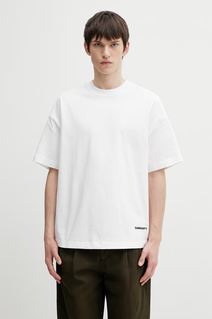 Carhartt WIP tricou din bumbac uni alb I031373