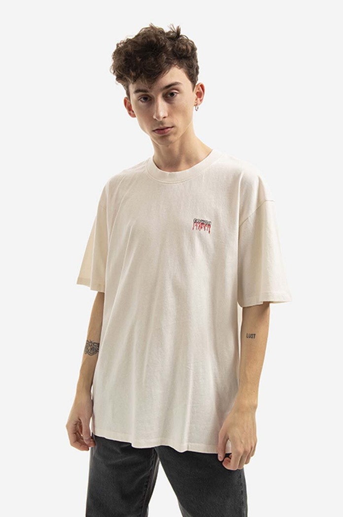 Edwin cotton T-shirt Images Of Noise TS LS regular beige I030397.WHW67
