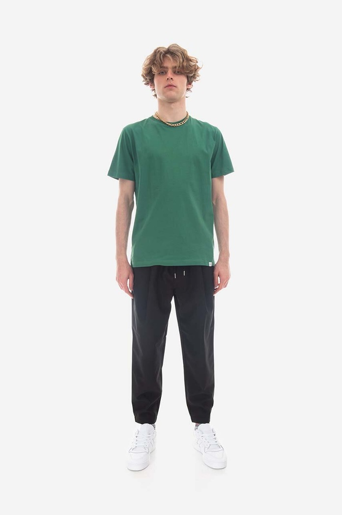 Bavlněné tričko Norse Projects Niels Standard N01.0559.8082 zelená SS23