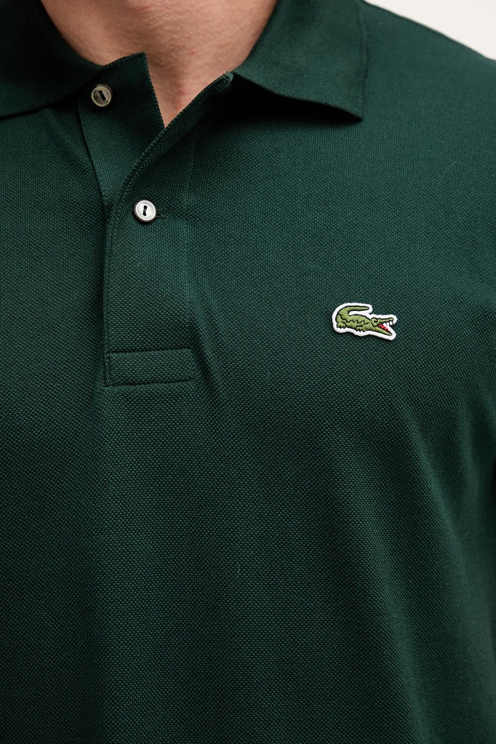 Памучна тениска с яка Lacoste L1212.YZP зелен