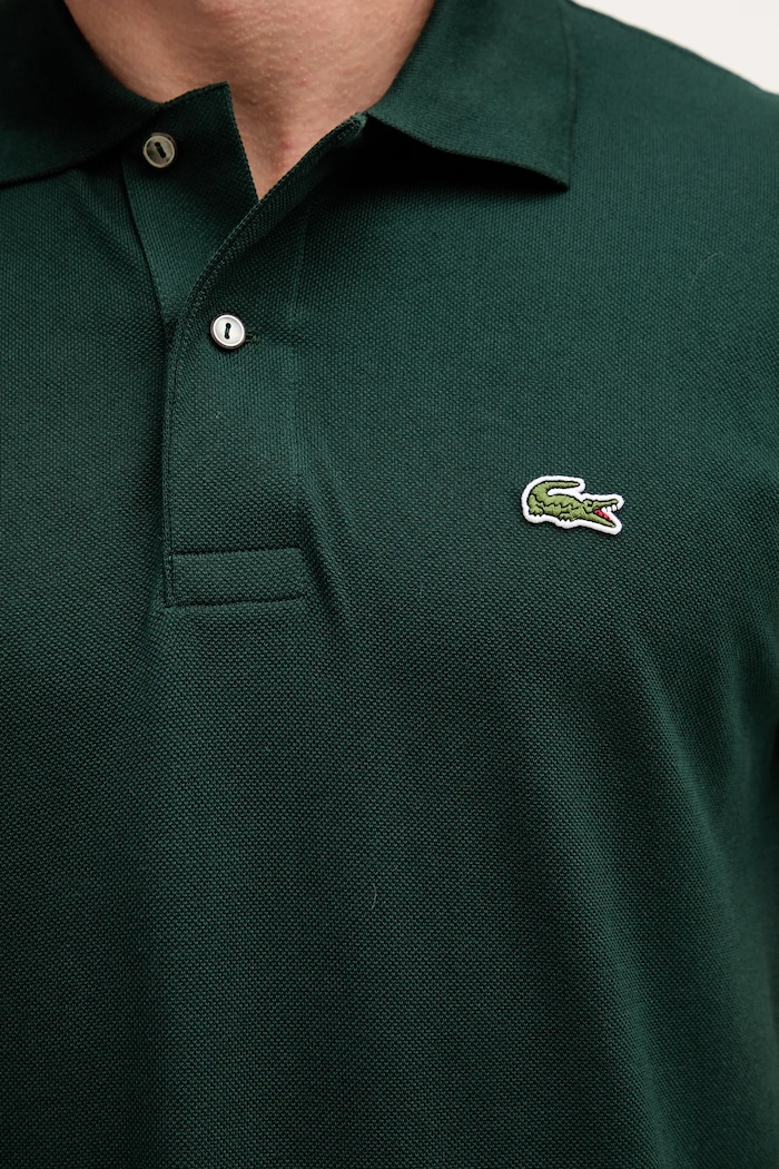 Памучна тениска с яка Lacoste L1212.YZP зелен