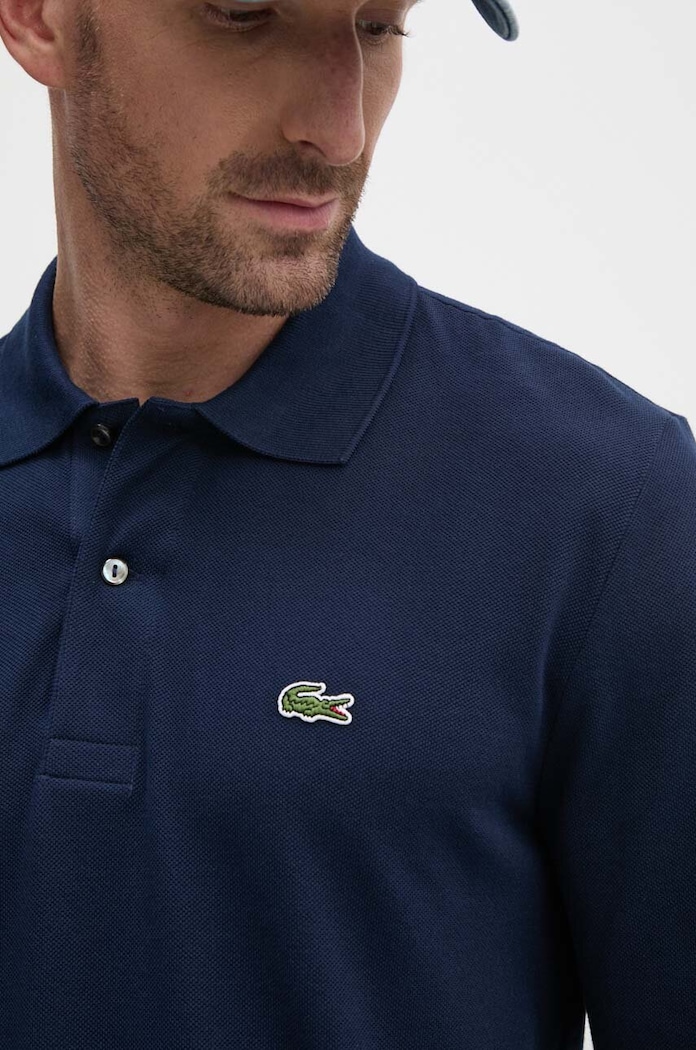 Pamučna majica dugih rukava Lacoste mornarsko plava L1312.166