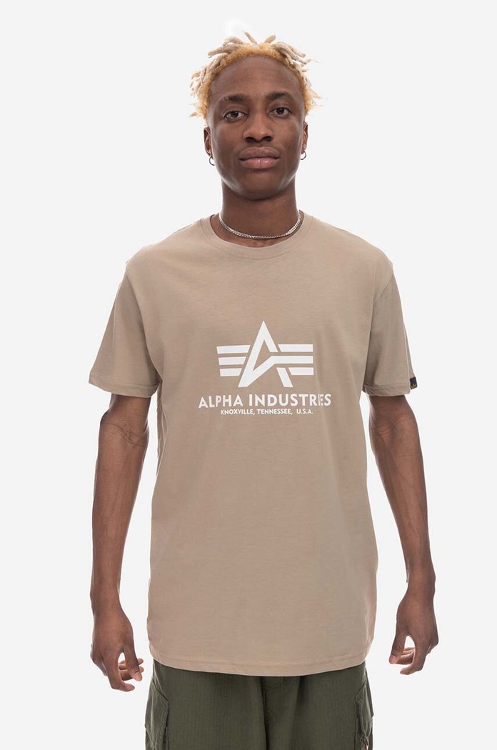 Tricou din bumbac Basic T-Shirt Alpha Industries bej 100501.679