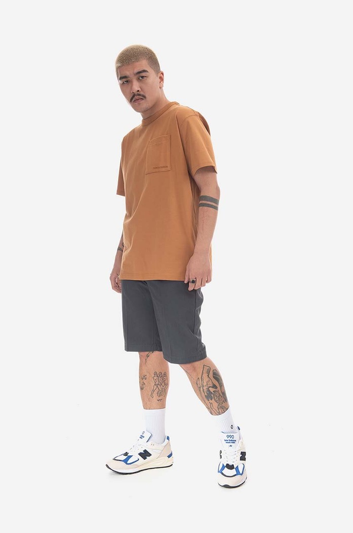 New Balance t-shirt bawełniany MT23567TOB pomarańczowy SS23