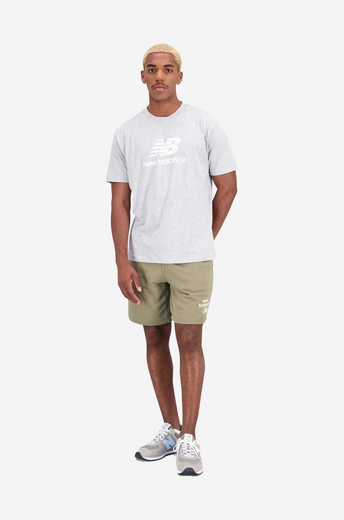 Tričko New Balance potlač sivá MT31541AG