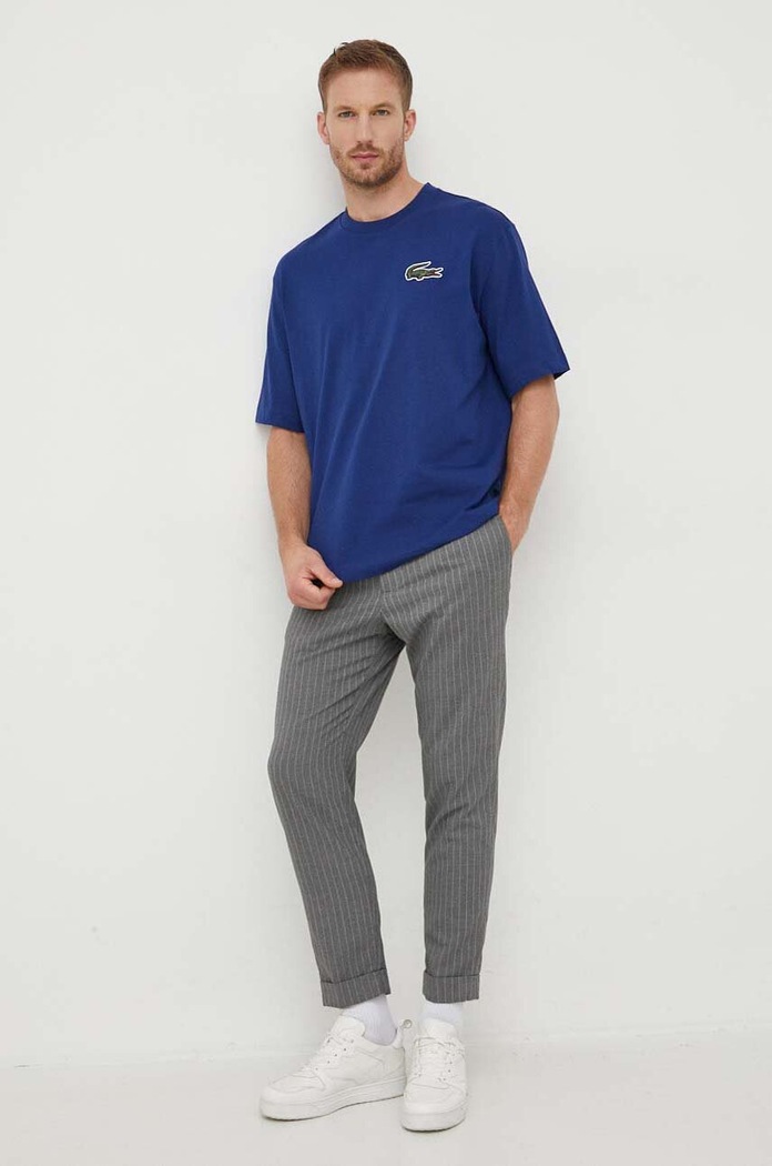 Lacoste t-shirt bawełniany TH0062 granatowy AW24