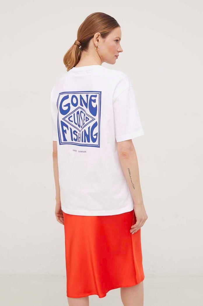 Samsoe Samsoe t-shirt bawełniany U23100003 biały