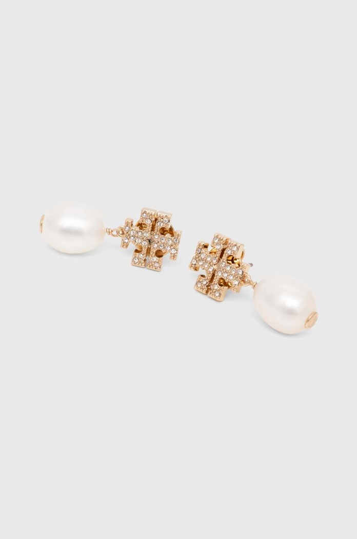 Tory Burch kolczyki KIRA PAVE PEARL DROP złoty 60525.137