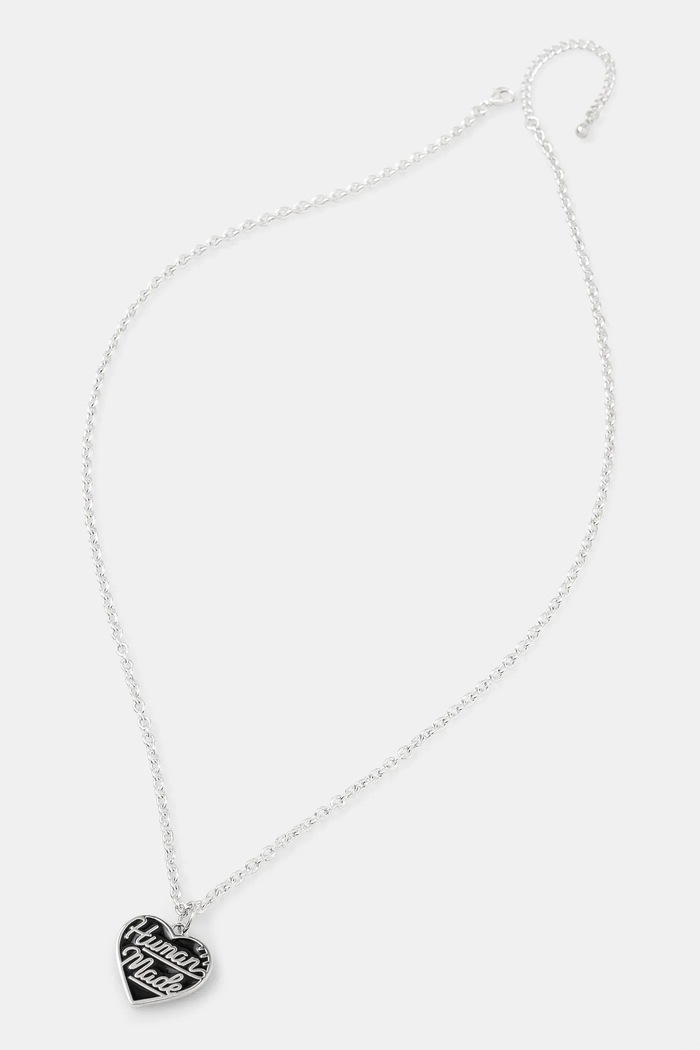 Серебряное колье Human Made Heart Silver Necklace чёрный HM27GD063