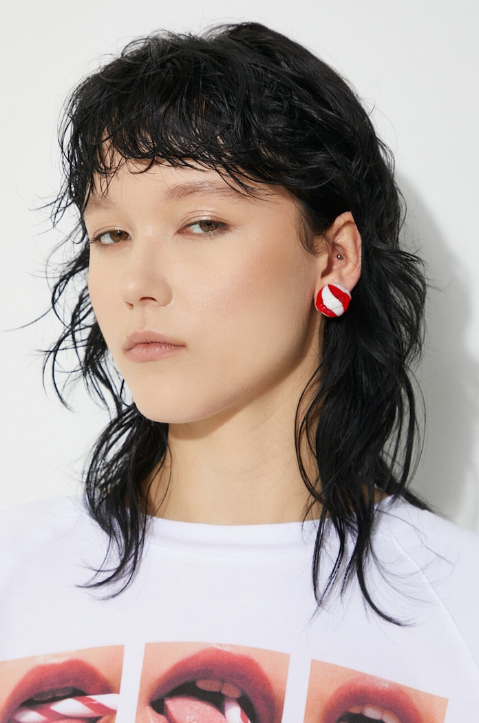 Клипсы Fiorucci Red And White Mini Lollipop Earrings U01FPAJE145PT01RD02 красный