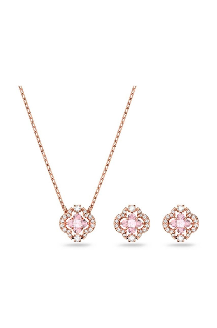 Náhrdelník a náušnice Swarovski SPARKLING Darčekový box zlatá 5516488