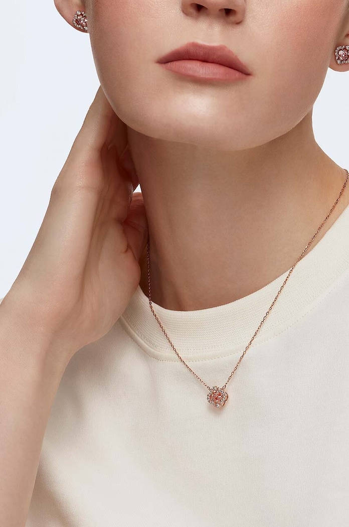 Náhrdelník a náušnice Swarovski SPARKLING 5516488 zlatá