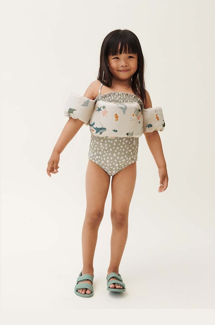 Liewood colac de spumă Darko Printed Swim Belt alb LW19374