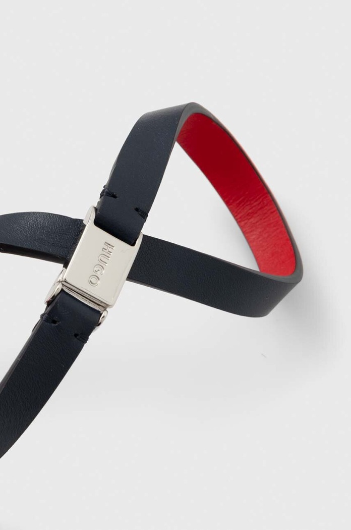 HUGO bratara de piele 50511028 bleumarin SS24