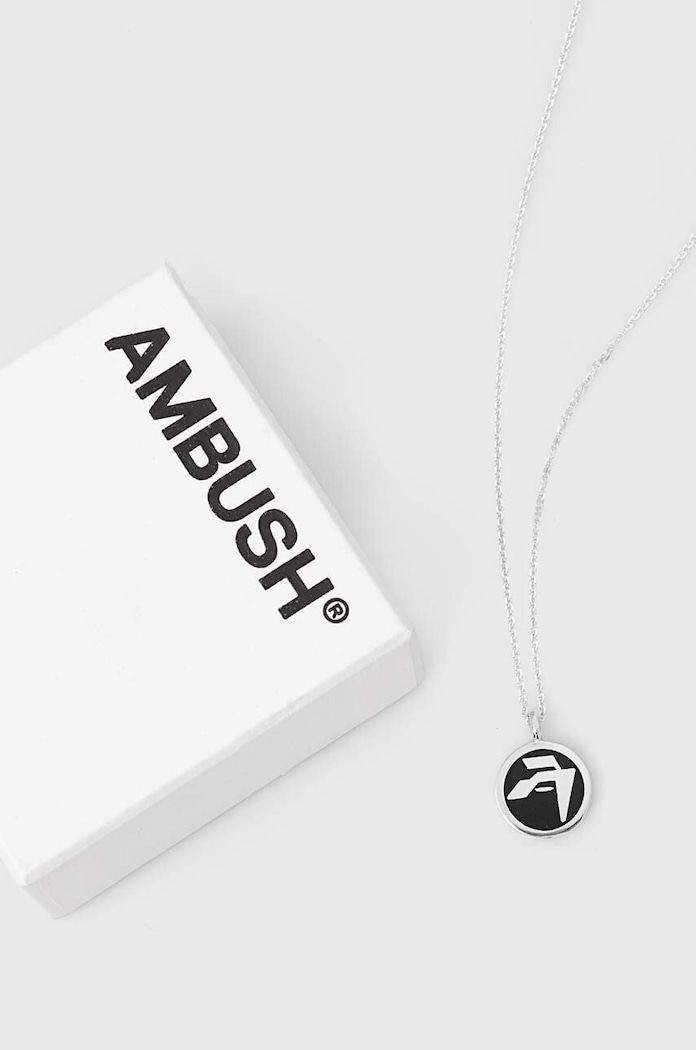 AMBUSH colier de argint Epoxy Amblem Charm BMOB00ES24SIL0011000 negru SS24