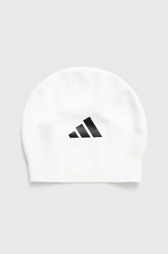 Plavecká čiapka adidas Performance 3-Stripes biela IU1902