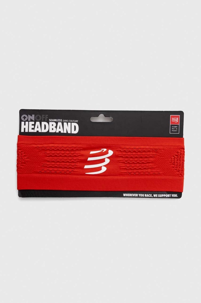 Čelenka Compressport Headband On/Off červená XBNU3903