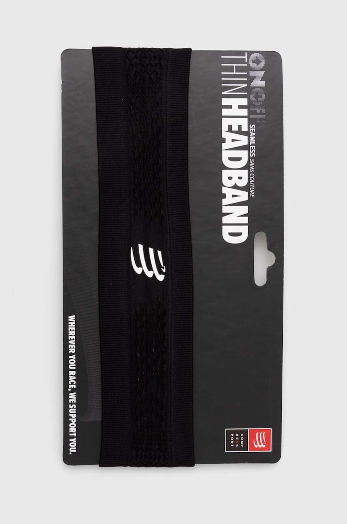 Čelenka Compressport Thin Headband On/Off čierna XBNU3919