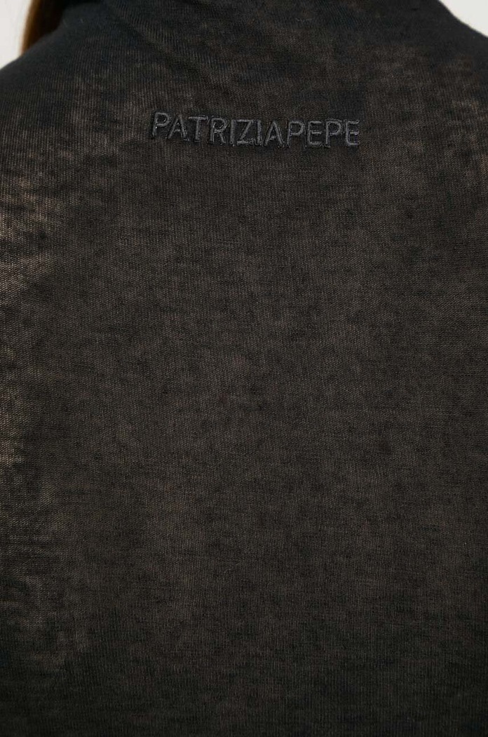 Πουκάμισο μακρυμάνικο με μείγμα κασμίρ Patrizia Pepe 8M1578.J178 μαύρο