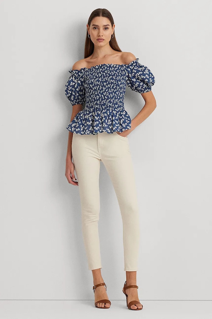 Одяг Бавовняна блузка Lauren Ralph Lauren 200932963 блакитний