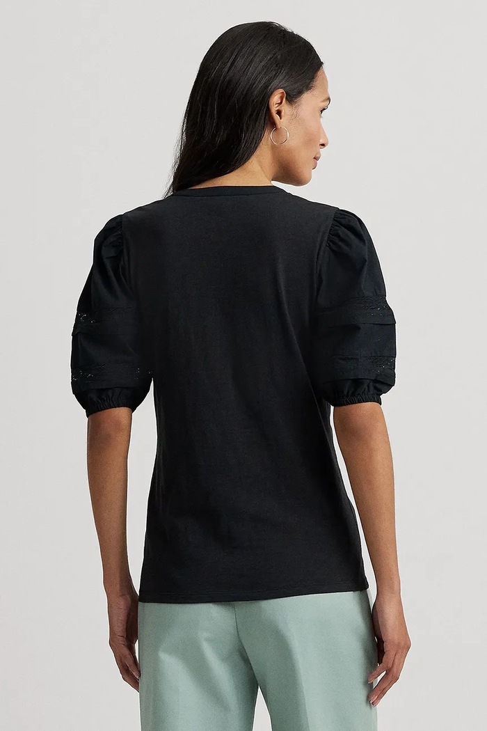 Lauren Ralph Lauren bluzka bawełniana 200933282 czarny SS24