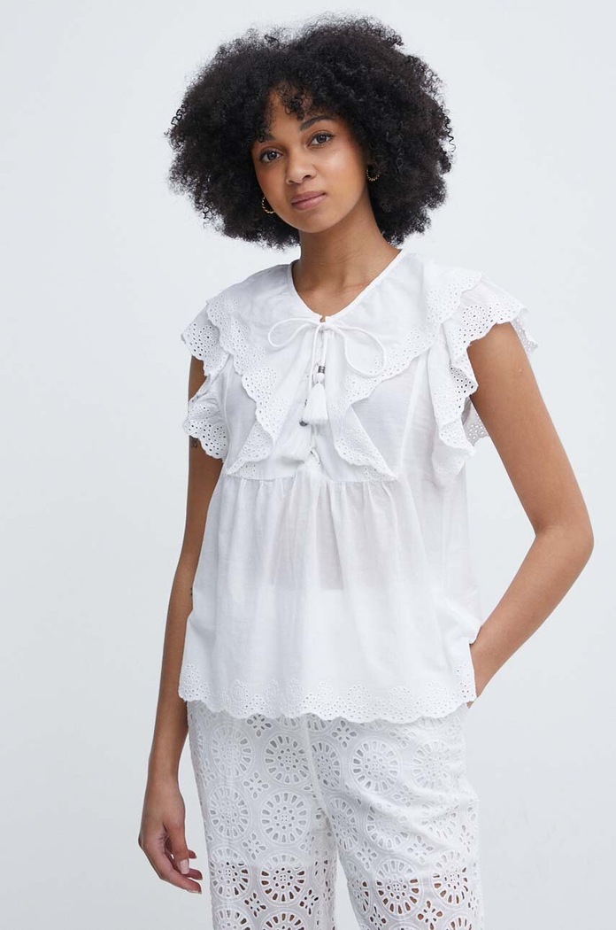 Pepe Jeans Bavlnená blúzka Pepe Jeans DOROTEA biela PL304815