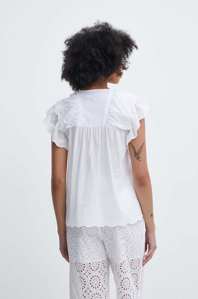 Oblečenie Pepe Jeans Bavlnená blúzka Pepe Jeans DOROTEA PL304815 biela