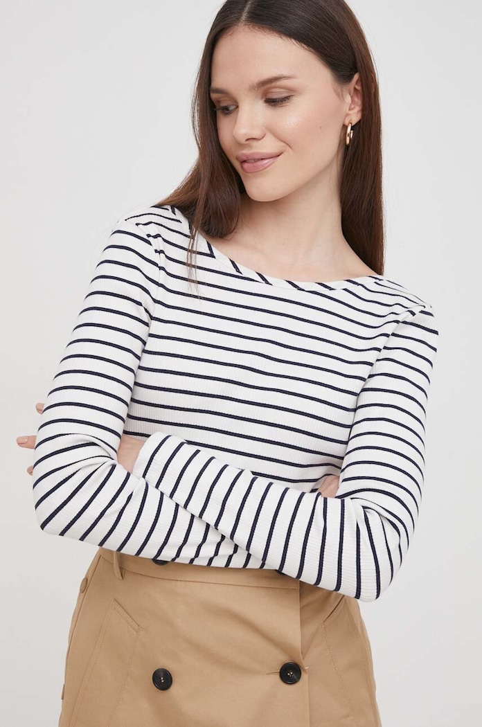 Tričko s dlhým rukávom Barbour regular biela LML0856