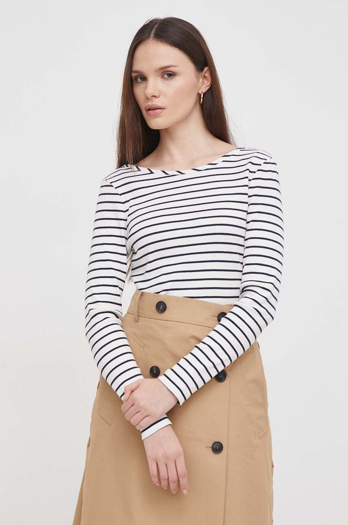 Tričko s dlhým rukávom Barbour biela LML0856