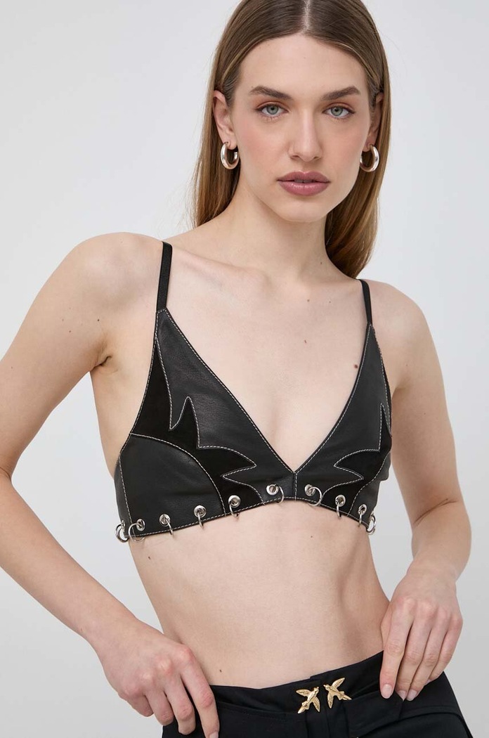 Pinko bőr felső sima fekete 103518.A1WK