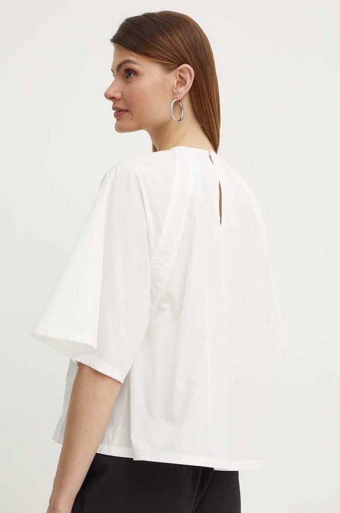 Odzież Weekend Max Mara Bluzka bawełniana 2415161032600 biały