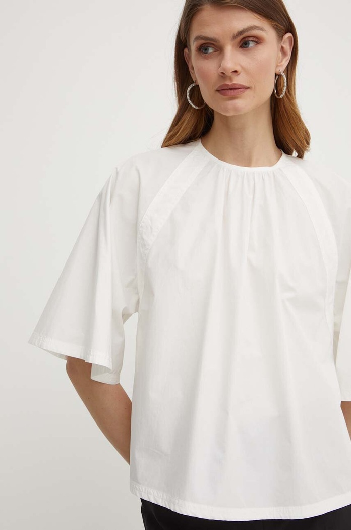 Bluzka bawełniana Weekend Max Mara 2415161032600 biały