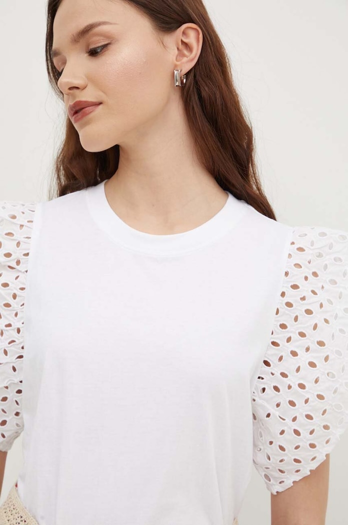Μπλουζάκι United Colors of Benetton λευκό 3S6HD107C