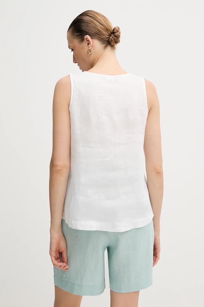 Oblečení Lněná halenka United Colors of Benetton 5BMLDQ06W bílá