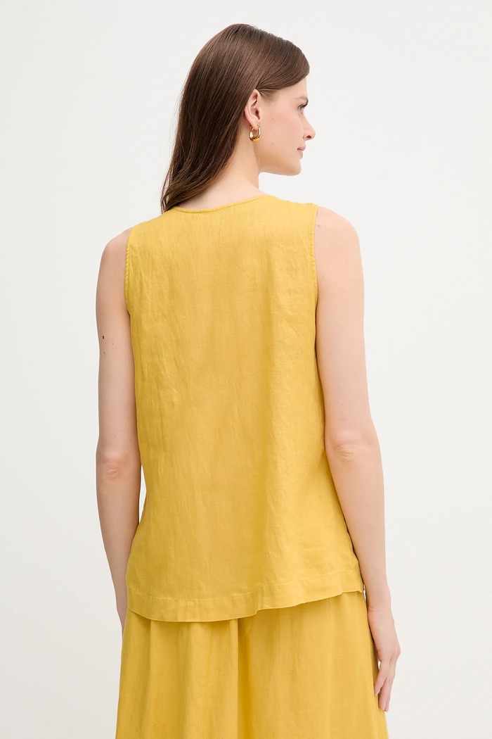 Дрехи Ленена блуза United Colors of Benetton 5BMLDQ06W жълт