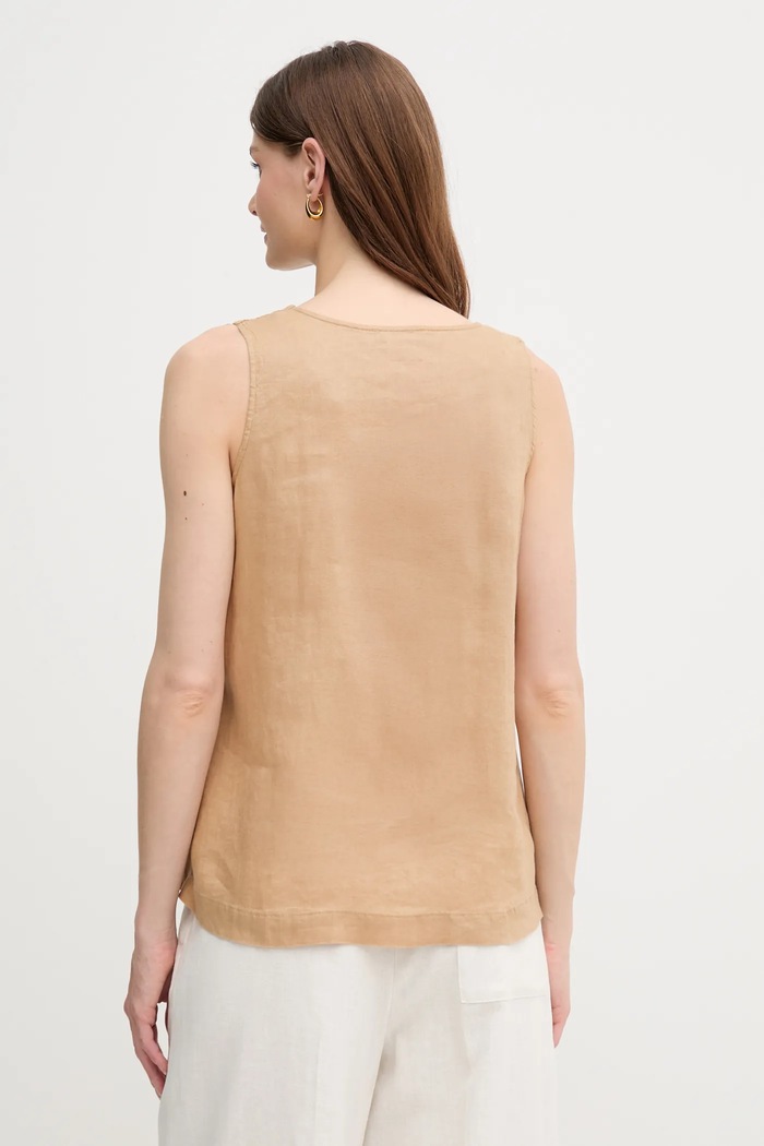 Oblečení Lněná halenka United Colors of Benetton 5BMLDQ06W béžová
