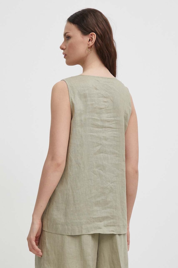 Oblečení Lněná halenka United Colors of Benetton 5BMLDQ06W zelená