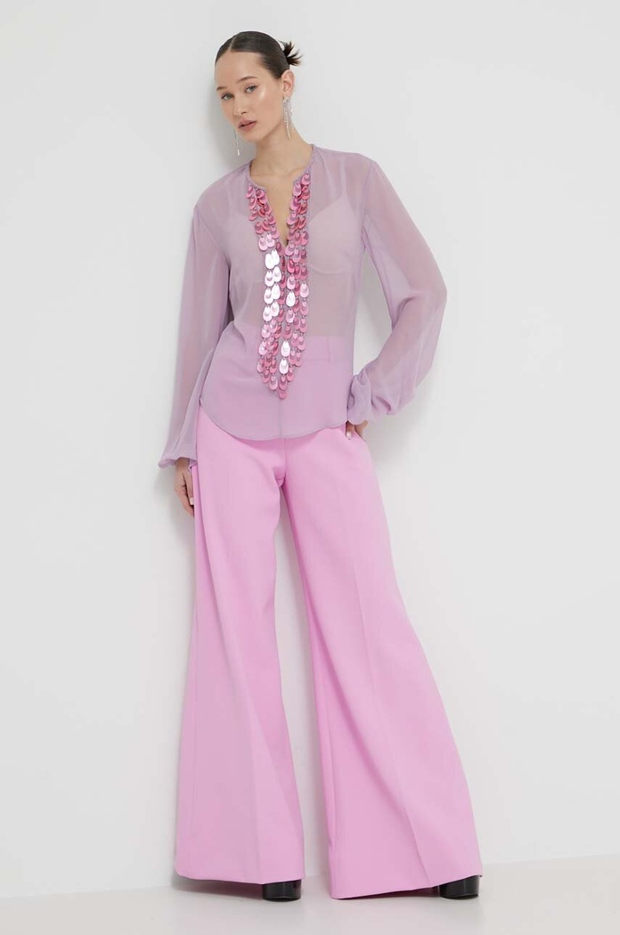 Majica Blugirl Blumarine RA4137.T3854 vijolična SS24